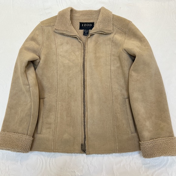 Vintage Izod women’s faux suede, Sherpa lined jacket Size large - Picture 10 of 12